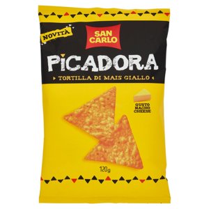 San Carlo Picadora Tortilla di Mais Giallo Gusto Nacho Cheese 120 g