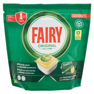 Fairy Pastiglie Lavastoviglie Original, Detersivo Piatti Limone, 17 Capsule 230 g