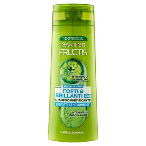 Garnier Fructis Shampoo Forti & Brillanti 2in1, shampoo fortificante per capelli normali, 250 ml