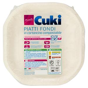 Cuki Presenta Piatti Fondi in cartoncino compostabile 15 pz