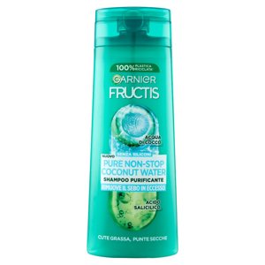 Garnier Fructis Shampoo Pure Non-Stop Coconut water, shampoo purificante, 250 ml