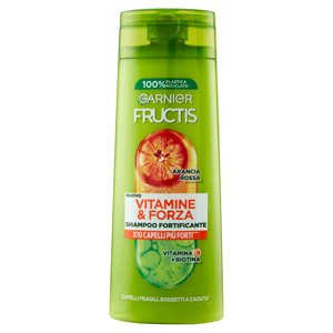 Garnier Fructis Shampoo Vitamine & Forza, shampoo fortificante per capelli fragili, 250 ml