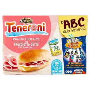 Teneroni l'ABC della merenda Panino Soffice con Prosciutto Cotto e Formaggio 170 g