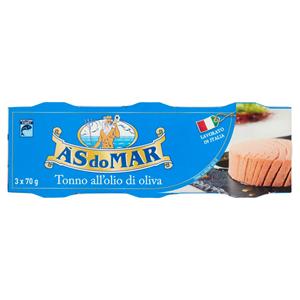 Asdomar Tonno all'olio di oliva 3 x 70 g