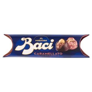 BACI PERUGINA Caramellato alle Mandorle Cioccolatini Fondenti ripieni al Gianduia Tubo 37,5g