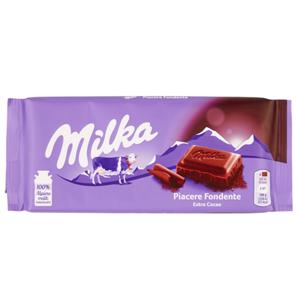 Milka Extra Cacao, tavoletta di cioccolato al latte 100% Alpino con extra cacao - 100g