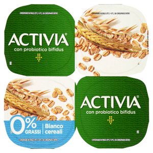 Activia 0% Grassi Bianco cereali 4 x 125 g