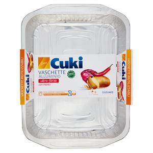 Cuki Cuoce Vaschette Alluminio ultra-forza con manici 8 Porzioni 2 pz