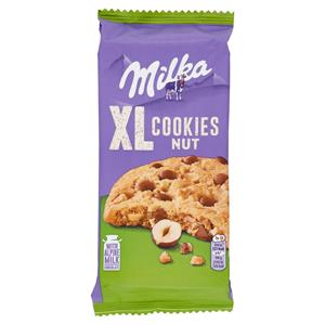 Milka XL Cookies Nut, maxi cookie con cioccolato al latte Milka e nocciole - 184g