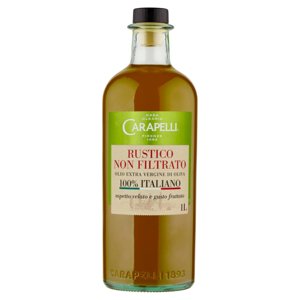 Carapelli Rustico Non Filtrato Olio Extra Vergine di Oliva 100% Italiano 1,00 L