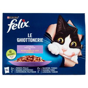 FELIX Le Ghiottonerie le Preferite in Gelatina (Manzo/Pollo & Salmone/Tonno) 10 x 85 g