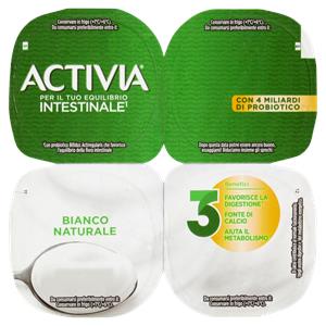 ACTIVIA Yogurt Bianco Naturale con Probiotico Bifidus, 4x125g