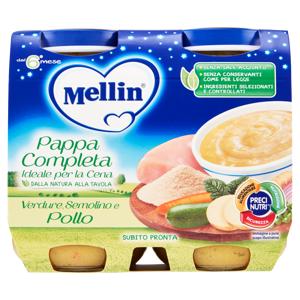Mellin Pappa Completa Verdure, Semolino e Pollo 2 x 200 g