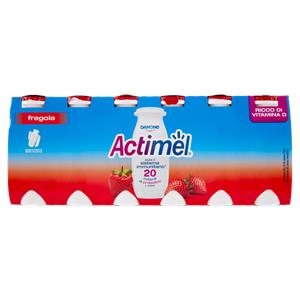 ACTIMEL, Yogurt da Bere con Vit B6 e D per il Sistema Immunitario, gusto fragola, 12X100G