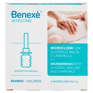Benexè Intestino Microclismi con Glicerolo, Malva e Camomilla Bambini 6 x 3 g