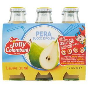 Jolly Colombani Pera Succo e Polpa 6 x 125 ml