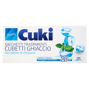 Cuki Congela Sacchetti Trasparenti Cubetti Ghiaccio con alette di chiusura 10 pz 