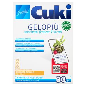 Cuki Congela Gelopiù sacchetti freezer 7 strati Formato Piccolo 18 x 28 cm 30 pz