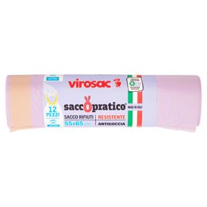 virosac sacco pratico Sacco Rifiuti Resistente Antigoccia 55x65 cm 40 Litri M 12 pz