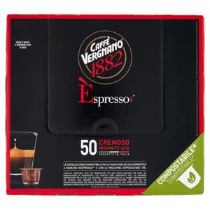 Caffè Vergnano 1882 Èspresso1882 Cremoso Compostabile** Capsule Compatibili Nespresso* 50 x 5 g