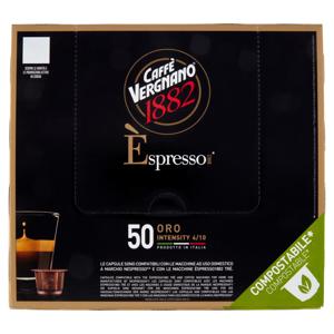 Caffè Vergnano 1882 Èspresso1882 Oro Compostabile** Capsule Compatibili Nespresso* 50 x 5 g