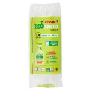 virosac Base Biosacco Famiglia Sacchetti Biodegradabili 50x60 cm 30 litri Large L 10 pz