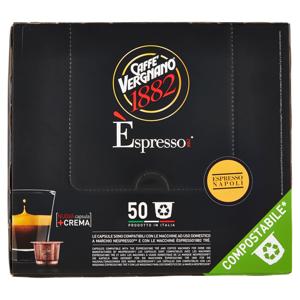 Caffè Vergnano 1882 Èspresso1882 Napoli Compostabile** Capsule Compatibili Nespresso* 50 x 5 g