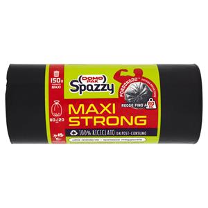 Domopak Spazzy Maxi Strong 100% Riciclato da Post-Consumo 150 lt Formato Maxi 80x120 cm 10 pz