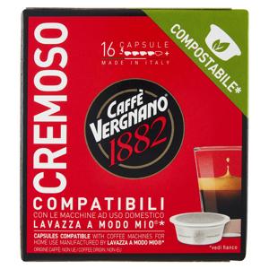 Caffè Vergnano 1882 Cremoso Compostabile** Capsule Compatibili Lavazza a Modo Mio* 16 x 7,5 g