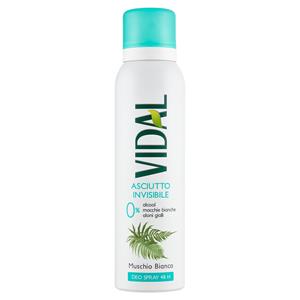 Vidal Asciutto Invisibile Muschio Bianco Deo Spray 48h 150 ml