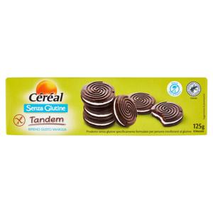 Céréal biscotti Senza Glutine Tandem, frollini con ripieno gusto Vaniglia - 125 g