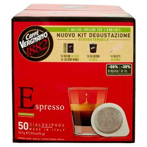 Caffè Vergnano 1882 Espresso Cialde Compostabili Nuovo Kit Degustazione 50 x 6,94 g