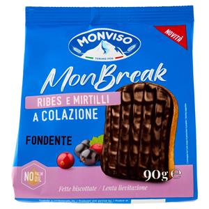 Monviso Monbreak Fette Biscottate Ribes e Miritilli Fondente 90 g	