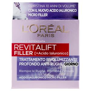 L'Oréal Paris Revitalift Filler, Azione Antirughe Rivolumizzante con Acido Ialuronico, 50 ml