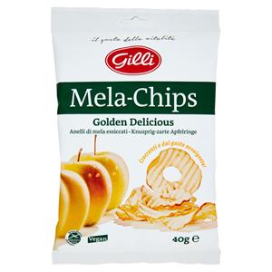 Gilli Mela-Chips Golden Delicious Anelli di mela essiccati 40 g