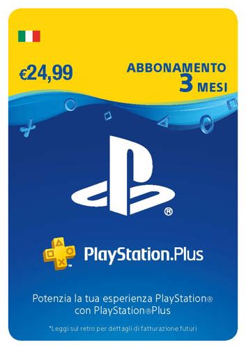 GIFT CARD PS+ 3 MESI 24,99 EUR EURONET