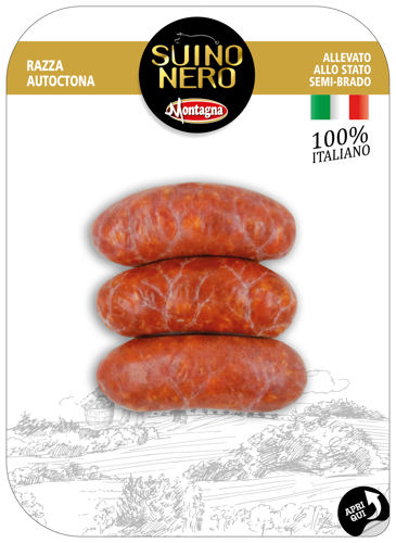 SALSICCIA SUINO NERO PICCANTE GR240 SKIN