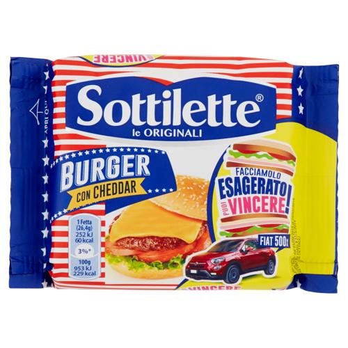 Sottilette Burger con Cheddar - formaggio fuso a fette - 185 g