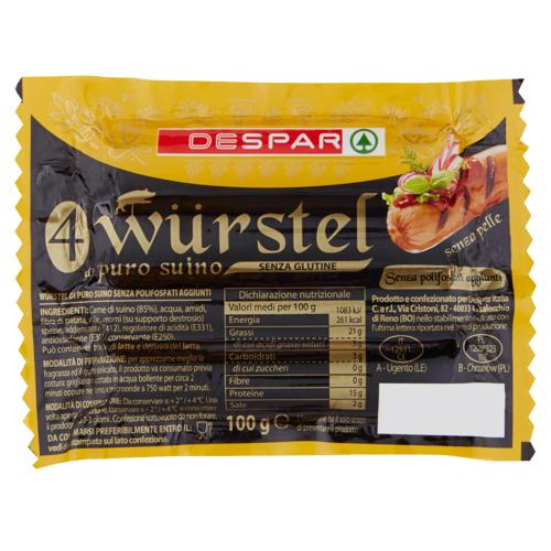 WURSTEL PURO SUINO DESPAR 100G