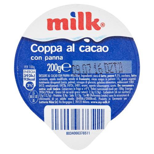 DESSERT COPPA CACAO C/ PANNA MILK  200g