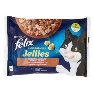 Purina Felix Sensations Jellies Cibo Umido per Gatti con Anatra e Agnello 4x85 g