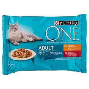 PURINA ONE Gatto Adult Filettini in salsa con Pollo e Manzo Busta 4x85g