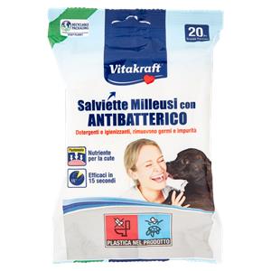 SALVIETTA CANE MILLEUSI ANTIB.  20PZ