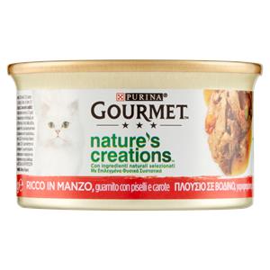 PURINA GOURMET Nature's Creations Ricco in Manzo guarnito con piselli e carote 85g