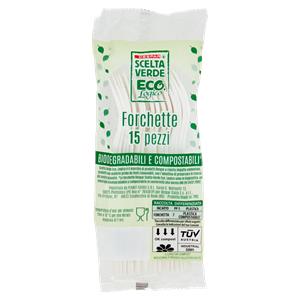 FORCHETTE BIOD./COMPOST. 15PZ S.VERDE