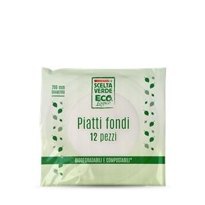 PIATTI FONDI BIOD./COMPOST. 12PZ S.VERDE