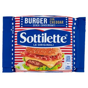 Sottilette Burger con Cheddar - formaggio fuso a fette - 185 g