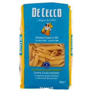 PENNE LISCE 40 DE CECCO 500G