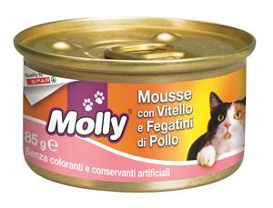 MOUSSE GATTO MOLLY 85G VITELLO/FEGATINI