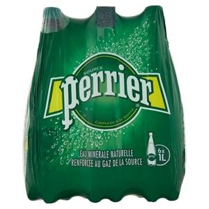 PERRIER, Acqua Minerale Naturale Frizzante, rinforzata con il gas della sorgente, 1 L